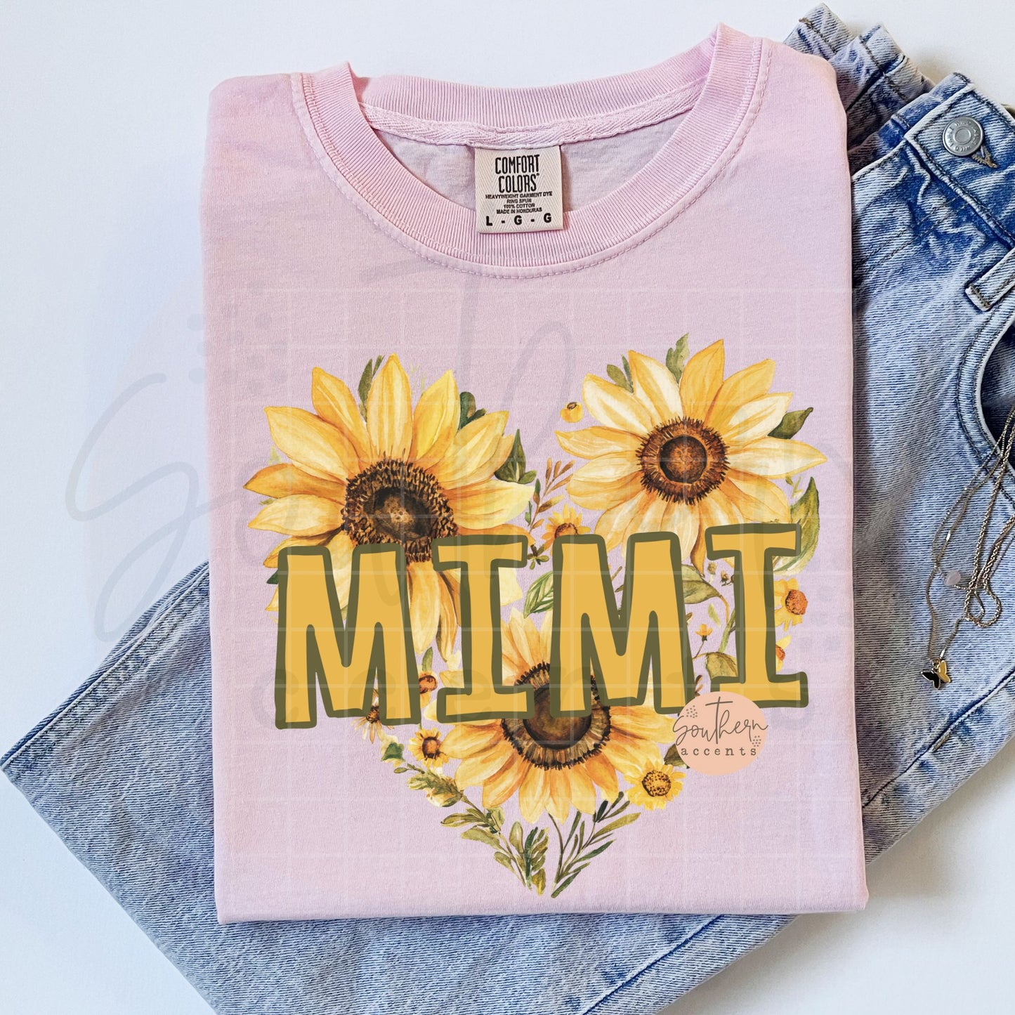 Mimi Sunflower Heart PNG Digital Download