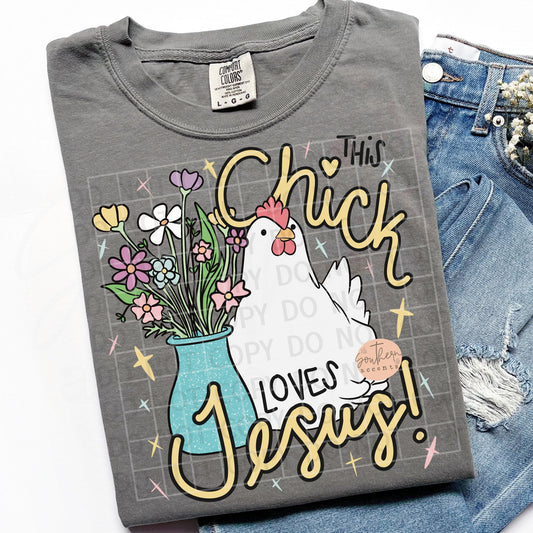 This Chick Loves Jesus PNG Digital Download