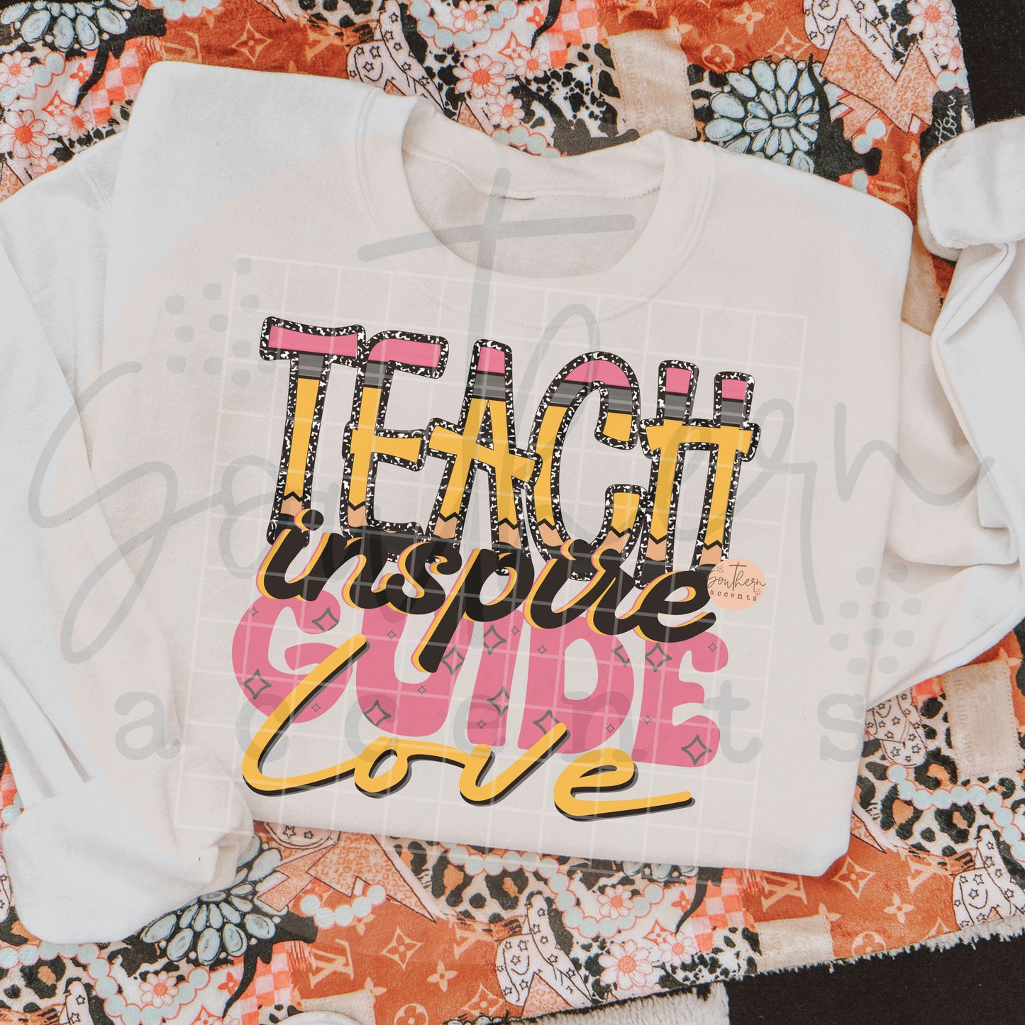 Teach Inspire Guide Love PNG Digital Download