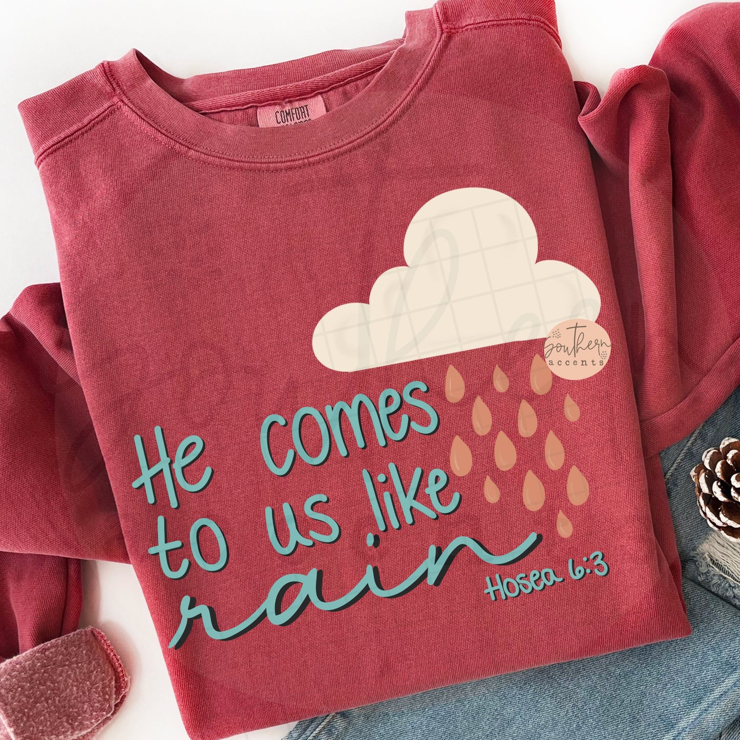 He Comes to Us Like Rain PNG Digital Download