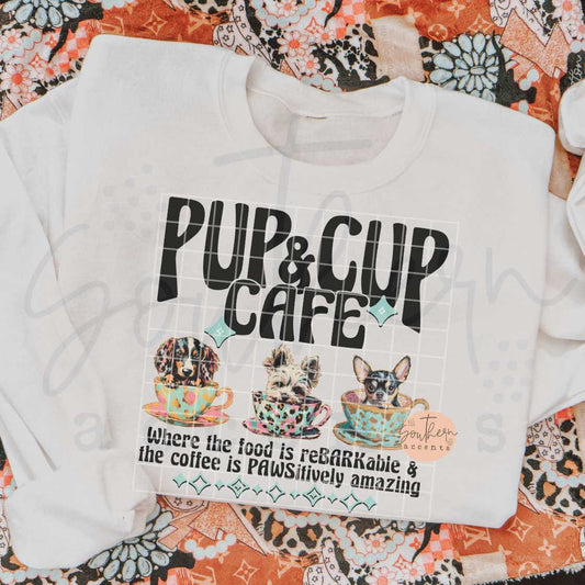 Pup & Cup Cafe PNG Digital Download