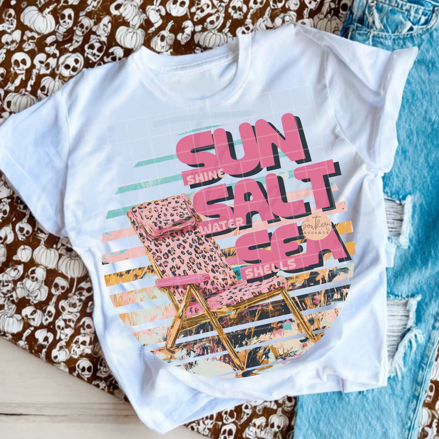 Sun Salt Sea Beach Chair PNG Digital Download