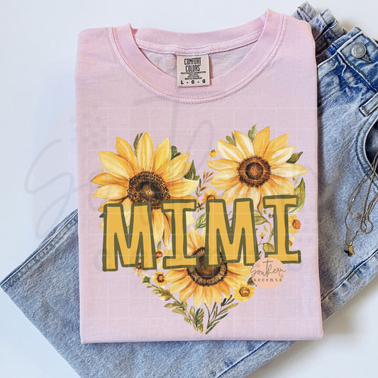 Mimi Sunflower Heart PNG Digital Download