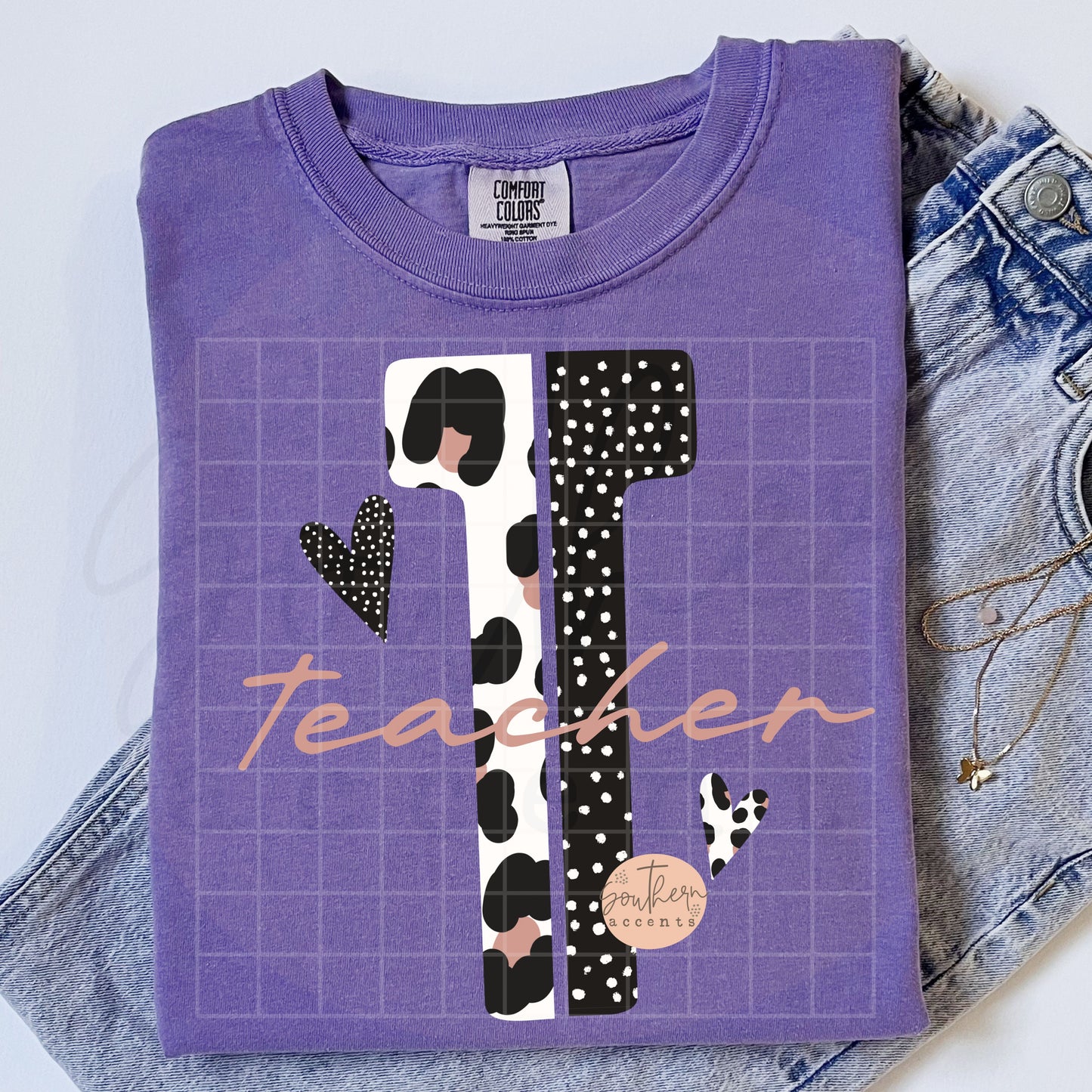 Teacher Leopard Title/Initial PNG Digital Download