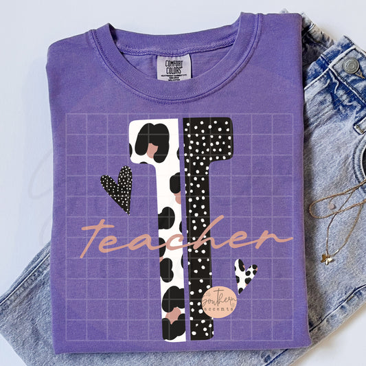 Teacher Leopard Title/Initial PNG Digital Download