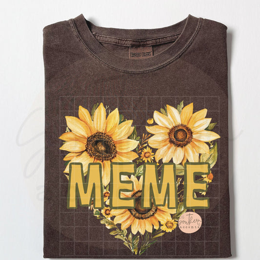 Meme Sunflower Heart PNG Digital Download