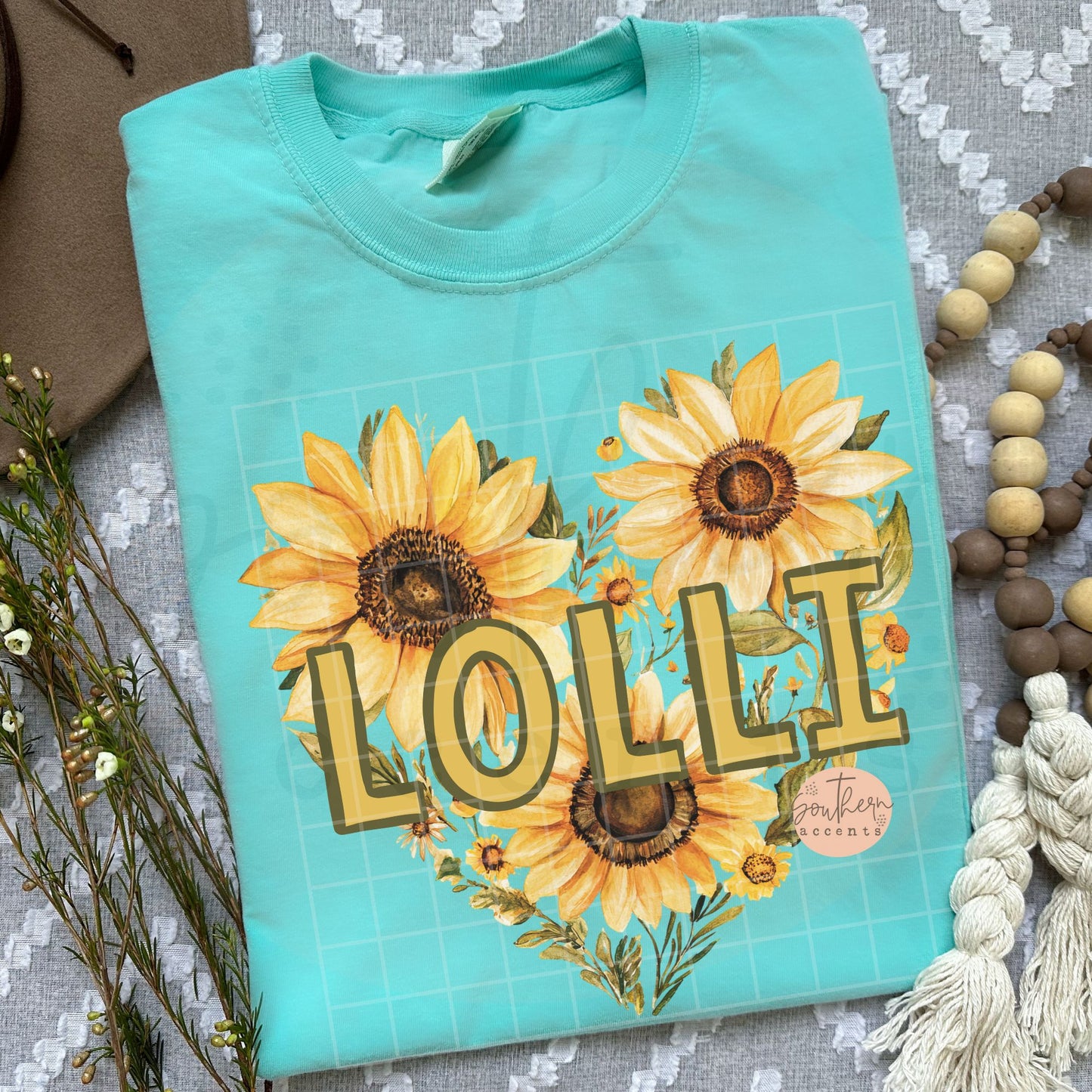 Lolli Sunflower Heart PNG Digital Download