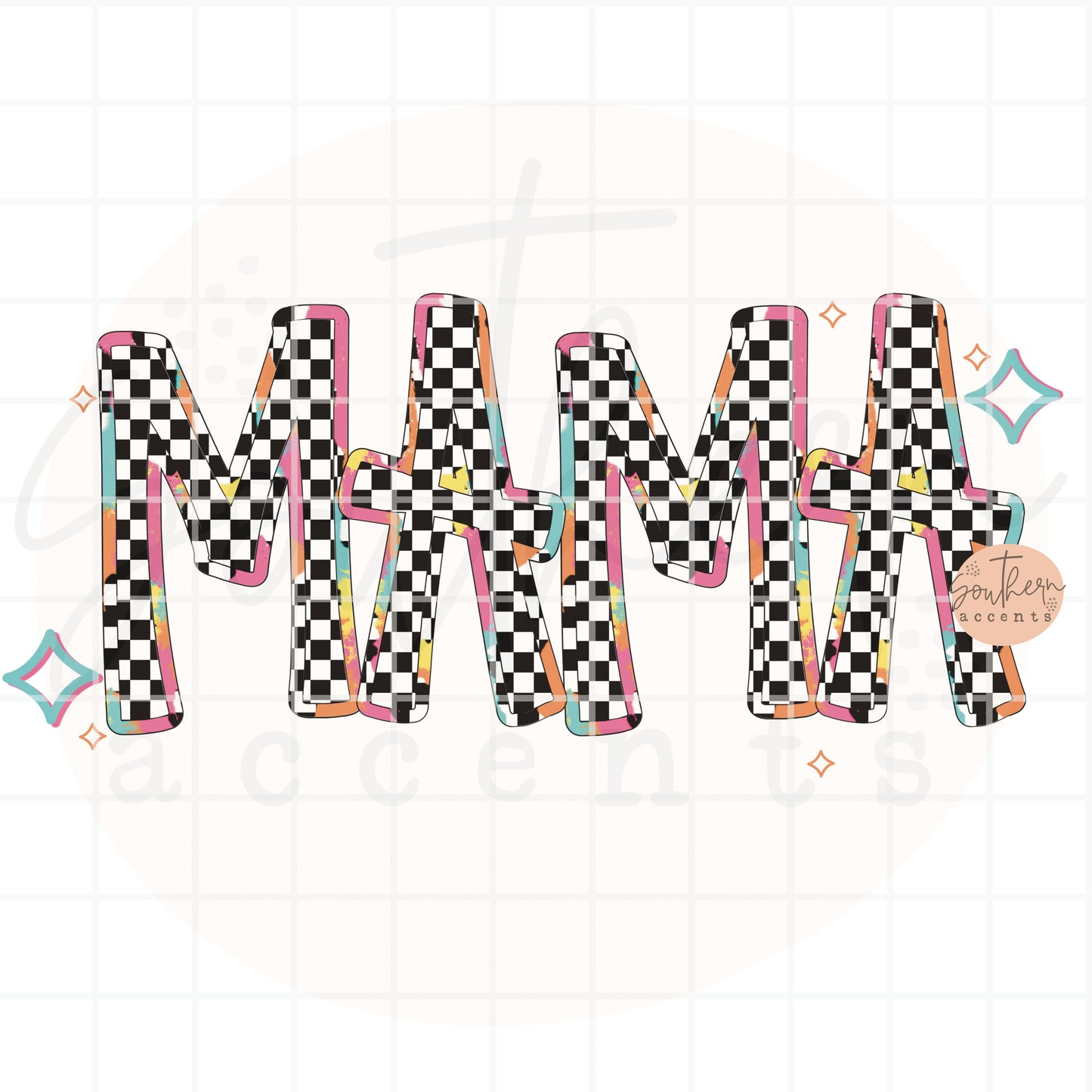 Checkered Mama PNG Digital Download