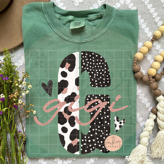 Gigi Leopard Title / Initial PNG Digital Download