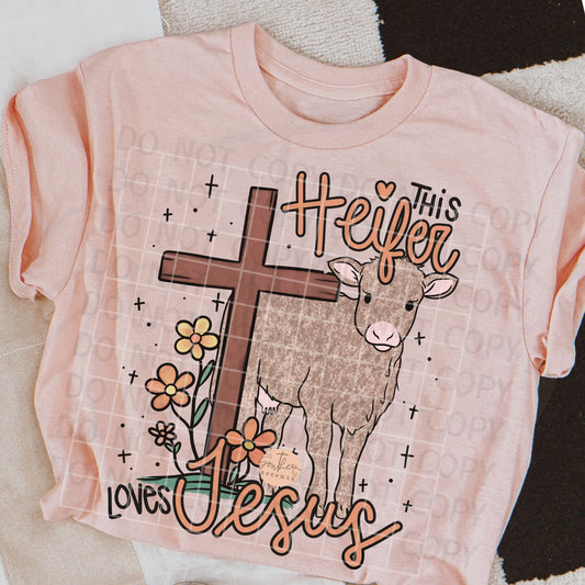 This Heifer Loves Jesus PNG Digital Download