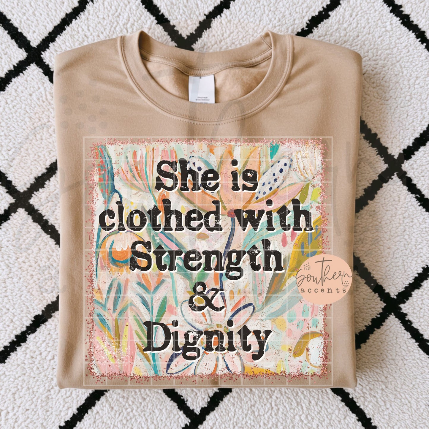 She is Clothed with Strength & Dignity PNG Digital Download
