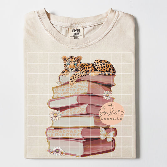Leopard and Books PNG Digital Download
