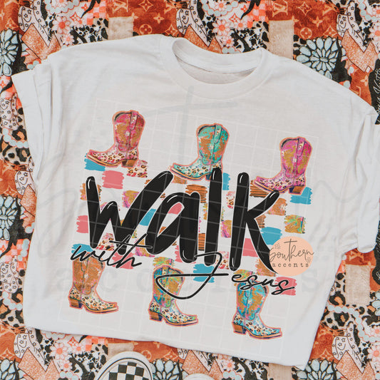 Walk With Jesus Boots PNG Digital Download