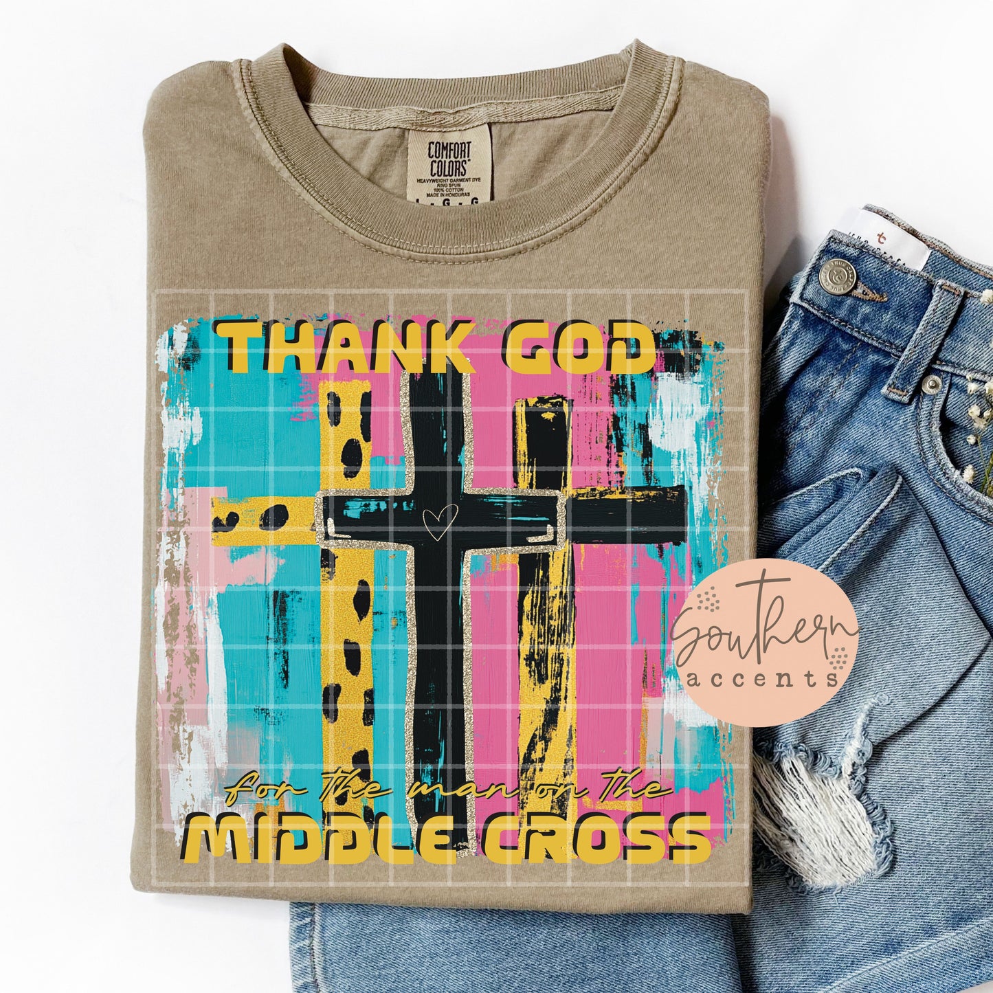 Thank God for the Man on the Middle Cross PNG Digital Download