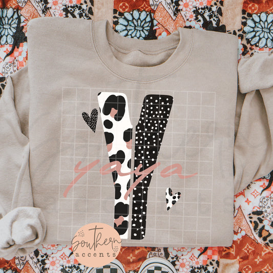 Yaya Leopard Title / Initial PNG Digital Download