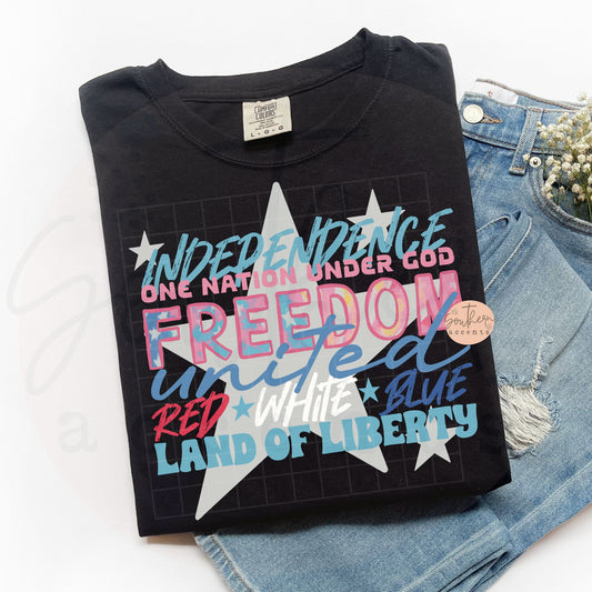 Patriotic Words PNG Digital Download