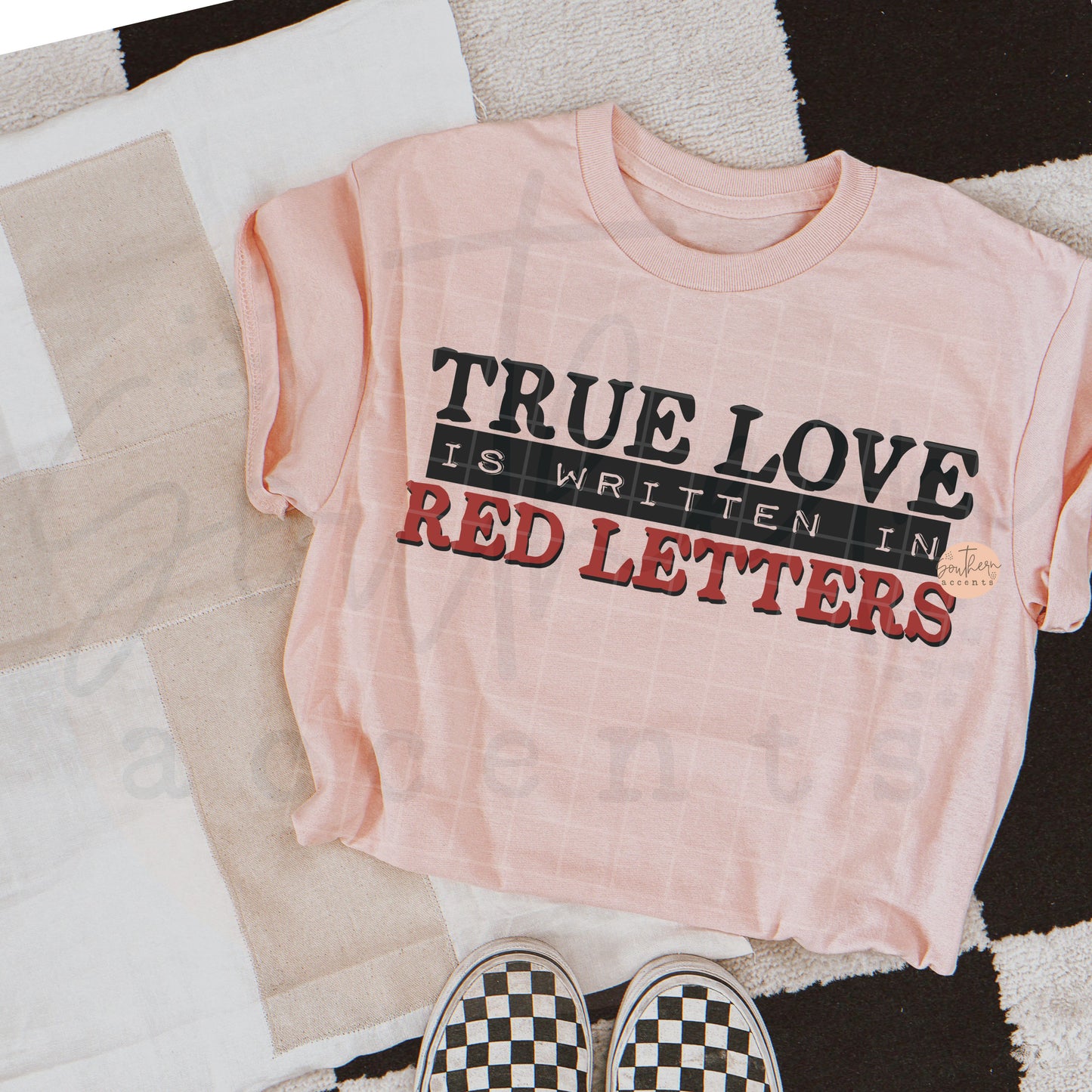 True Love Was Written in Red Letters PNG Digital Download