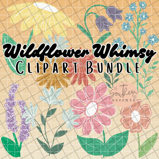 Wildflower Whimsy Clipart Bundle