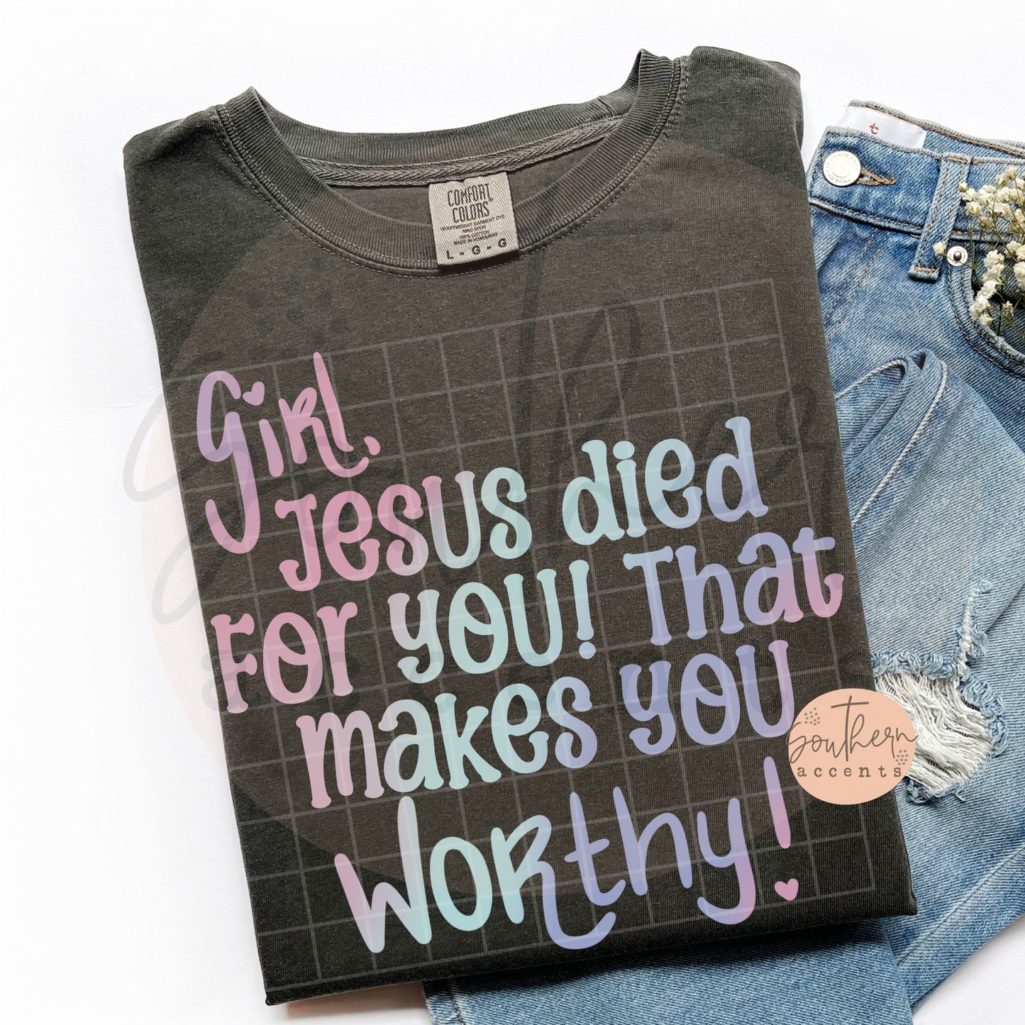 Girl, You Are Worthy PNG Digital Download