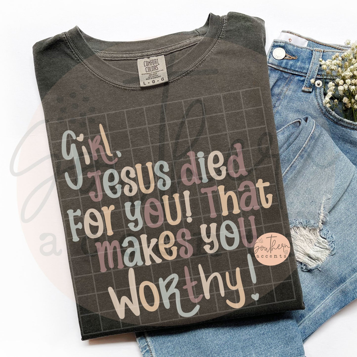 Girl, You Are Worthy PNG Digital Download