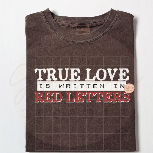 True Love Was Written in Red Letters PNG Digital Download