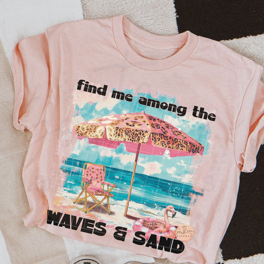 Find Me Among the Waves and Sand PNG Digital Download