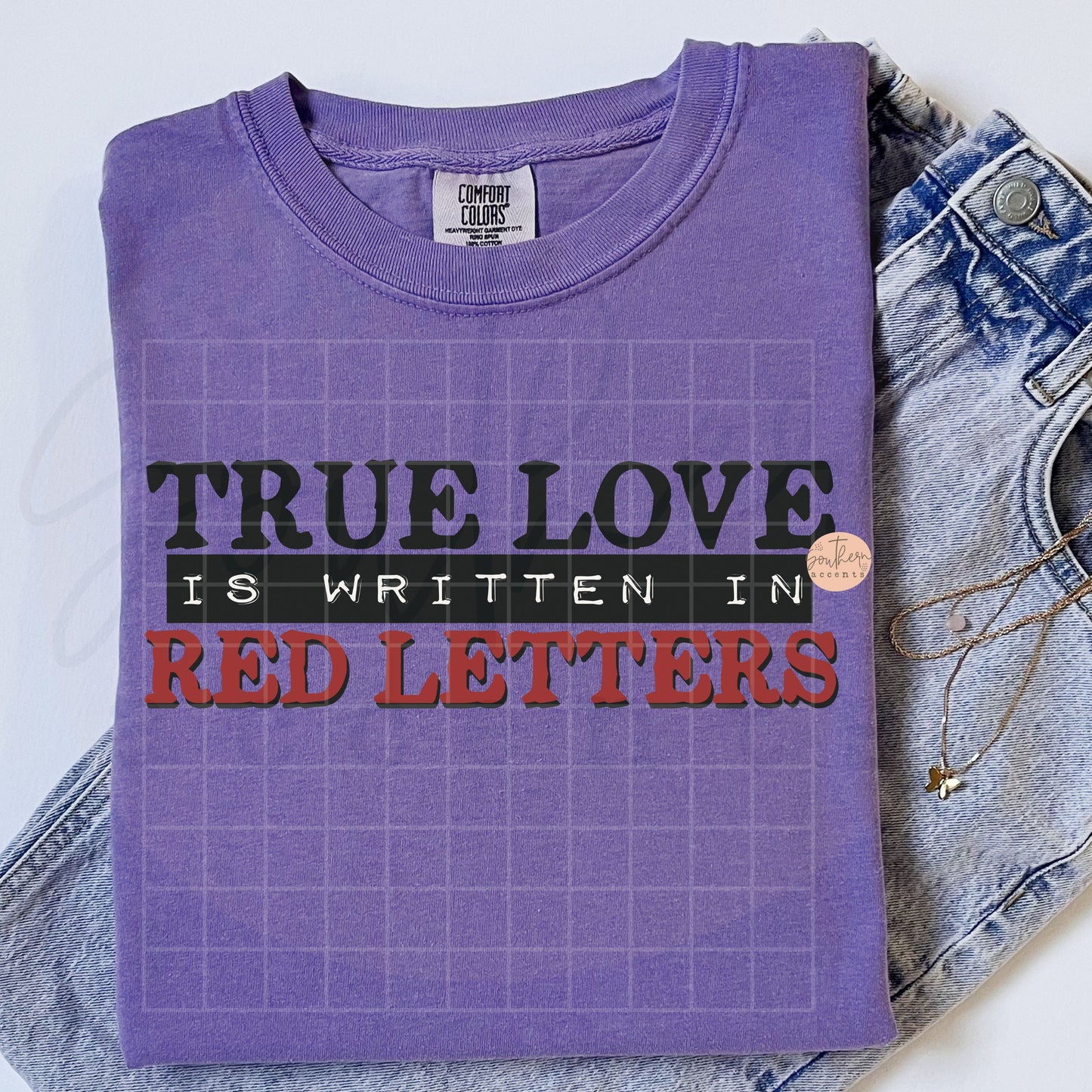 True Love Was Written in Red Letters PNG Digital Download