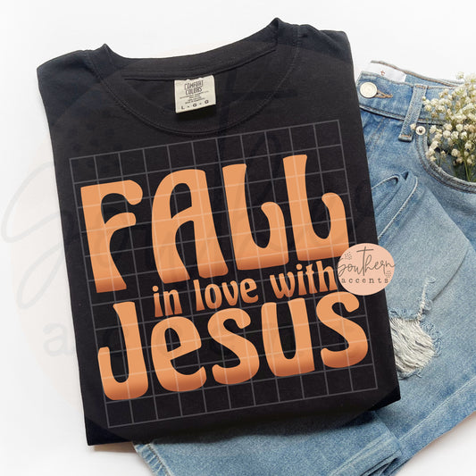 Fall in Love With Jesus PNG Digital Download