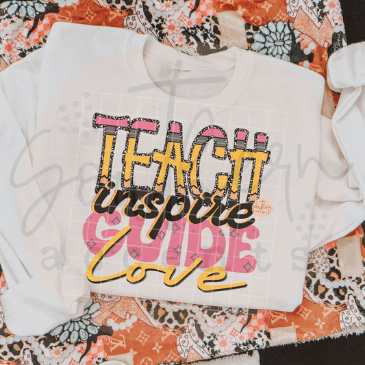 Teach Inspire Guide Love PNG Digital Download