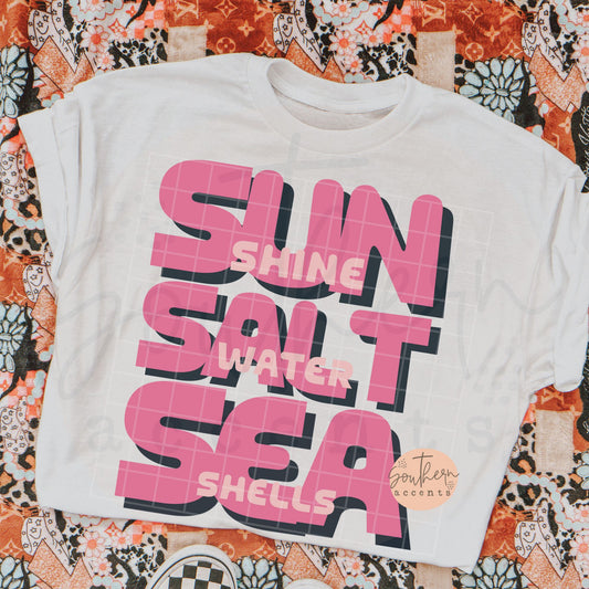 Sun Salt Sea PNG Digital Download