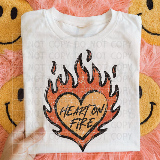 Heart on Fire PNG Digital Download