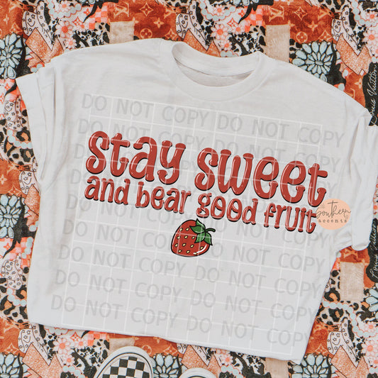 Stay Sweet and Bear Good Fruit PNG Digital Download