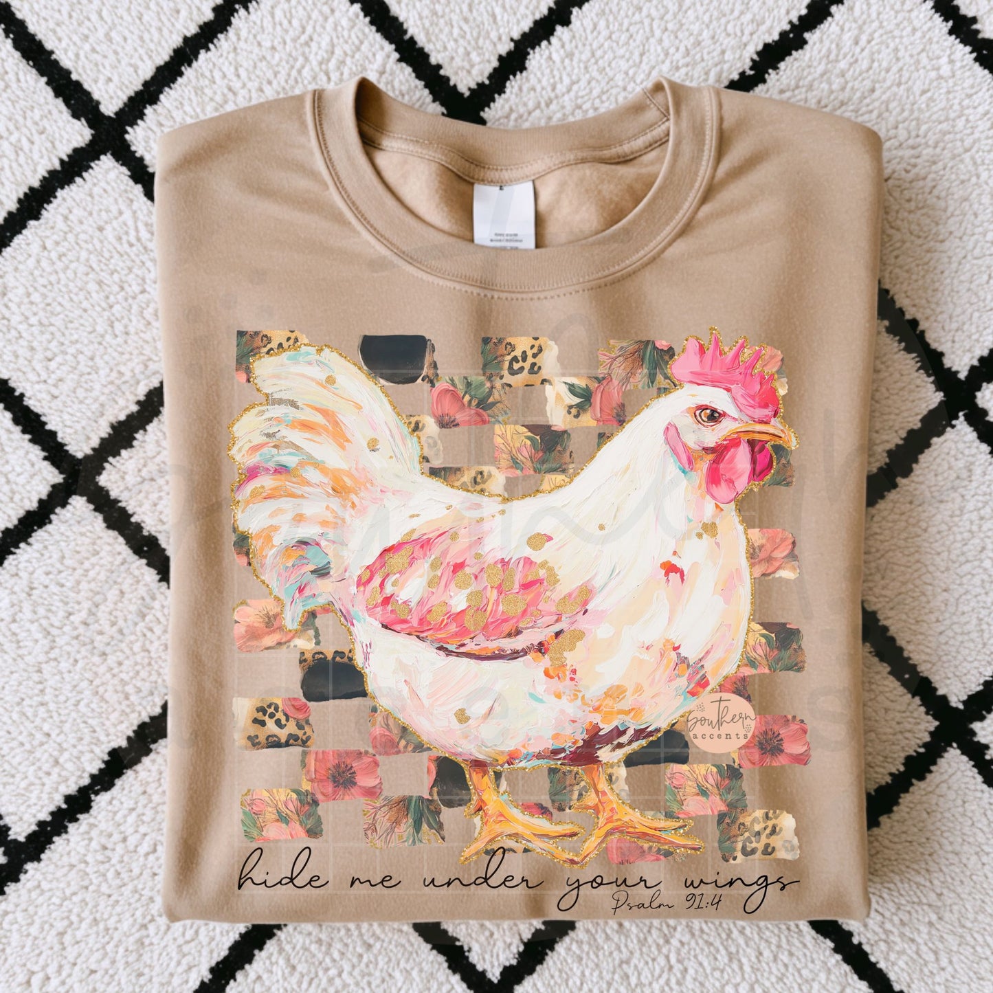 Hide Me Under Your Wings FAITH Chicken PNG Digital Download