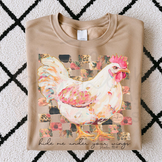 Hide Me Under Your Wings FAITH Chicken PNG Digital Download