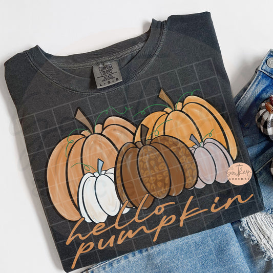 Hello Pumpkin PNG Digital Download