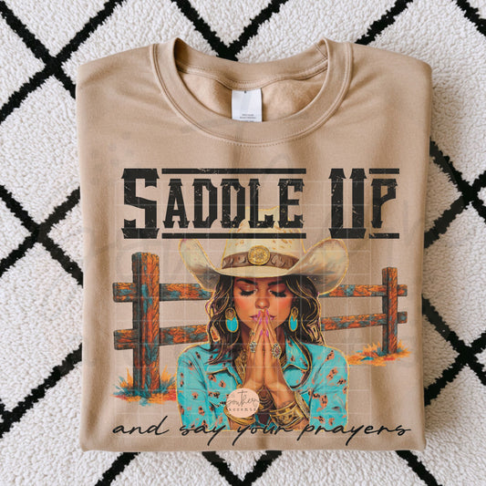 Saddle Up and Say Your Prayers PNG Digital Download