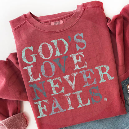 God's Love Never Fails *INCLUDES ALL 3 COLORS* PNG Digital Download