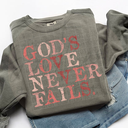 God's Love Never Fails *INCLUDES ALL 3 COLORS* PNG Digital Download