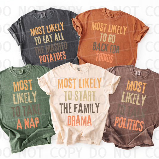 Most Likely To - Thanksgiving Edition PNG Digital Download