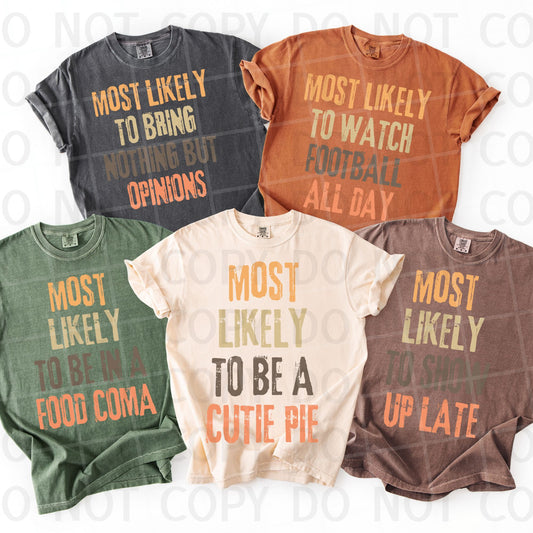 Most Likely To - Thanksgiving Edition PNG Digital Download