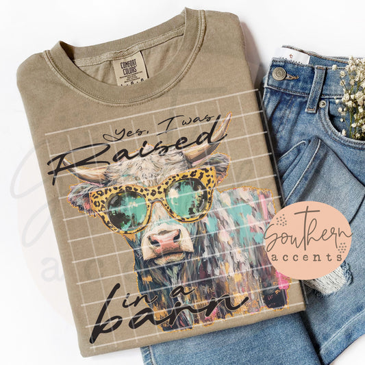 Raised in a Barn Cow PNG Digital Download