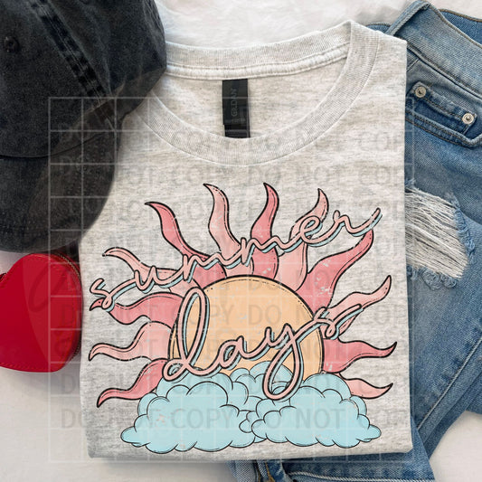 Summer Days *Includes distressed version* PNG Digital Download