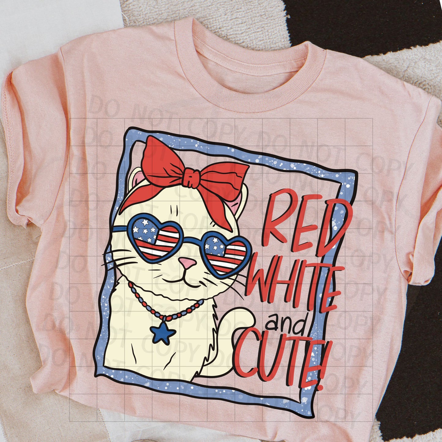 Red White and Cute PNG Digital Download