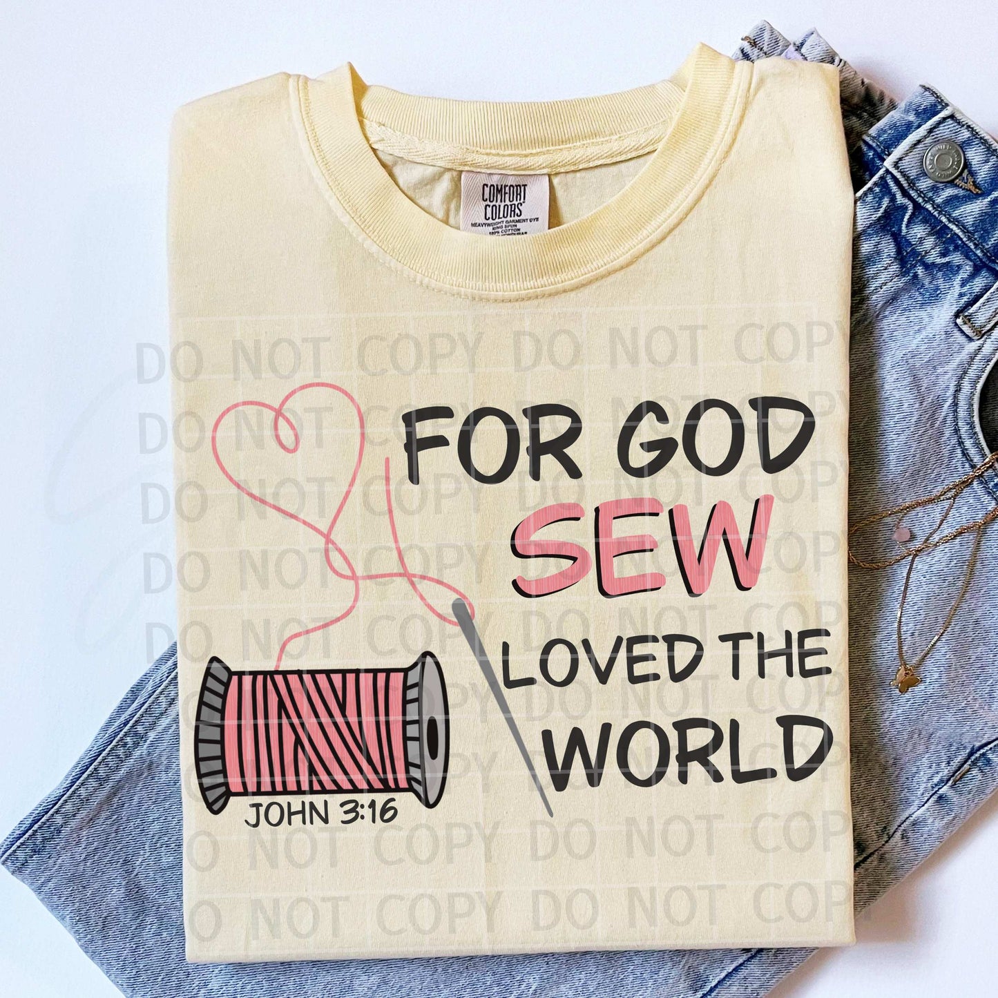For God Sew Loved the World PNG Digital Download